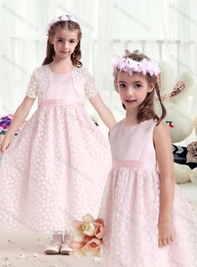 Gorgeous Empire Scoop Latest Flower Girl Dress with Belt