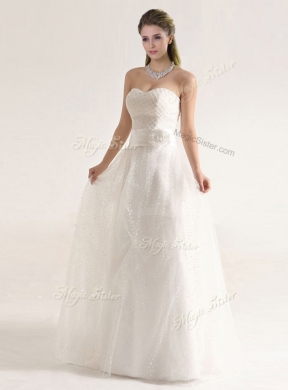 Fashionable Beaded and Sashes Wedding Dress with Empire