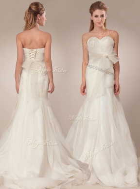 The brand new style Mermind Wedding Dress with Bowknot and Ruching