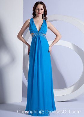 Empire V-neck Long Stylish Prom Dress