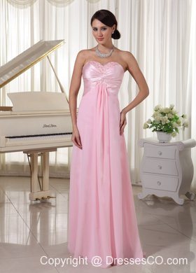 Beaded Prom / Evening Dress Chiffon and Satin Baby Pink