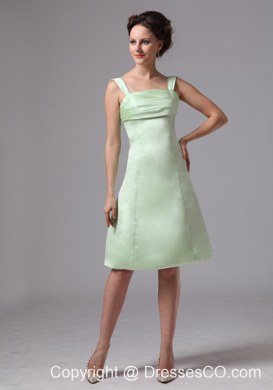 Apple Green Straps A-line Knee-length Bridesmaid Dress For Custom Made