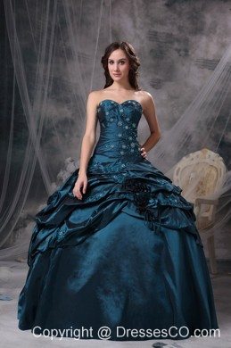 Exclusive Quinceanera Dress With Embroidery For Peacock Green Gown