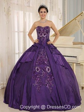 Eggplant Purple Embroidery Quinceanera Dress With In 2013