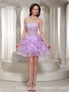 Sexy Beaded Decorate Homecoming Dress With Mini-length Organza