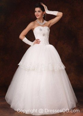 Lace Beaded Church Wedding Dress For Customize