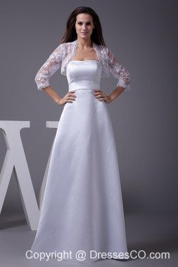 Strapless A-line Long Wedding Dress