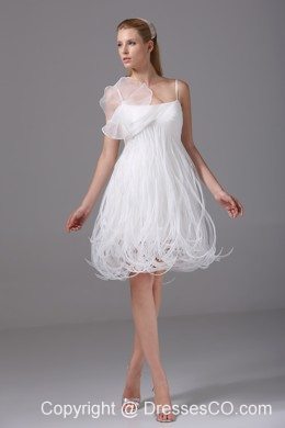 Princess Spaghetti Straps Special Fabric Wedding Dress