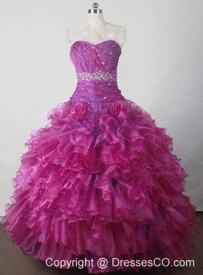 Beading And Ruffles Hand Made Flowers Gorgeous Ball Gown Little Girl Pageant Dress Long