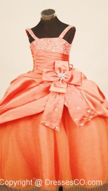 Discount Pick-ups Straps Beaded Decorate WithTaffeta Ball Gown Little Girl Pageant Dress