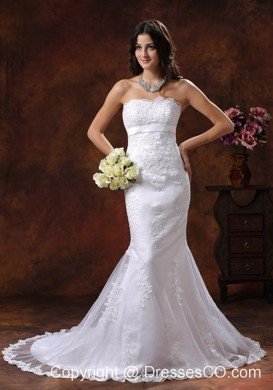 Lace Over Decorate Shirt In Mermaid Wedding Dress