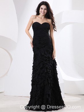 Prom Dress With Ruched Bodice and Ruffles