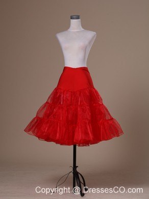 Hot Red Organza Mini-length Petticoat