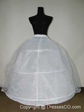 White Tulle And Organza Long Petticoat For Ball Gowns