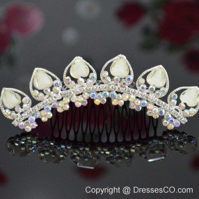 Custom Made Tiara With Beaded and Rhinestones Decorate