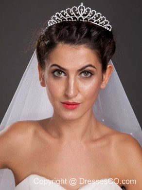 Beautiful Shaped Tiara With Beading Accents