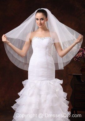 Three-tier Tulle Fingertip Wedding Veil