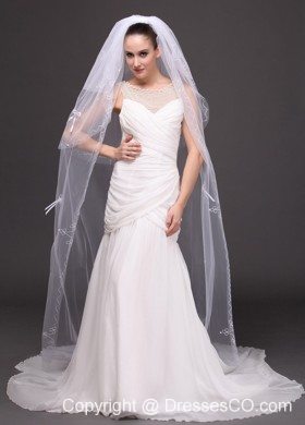 Three-tier Tulle Embroidery Bridal Veil