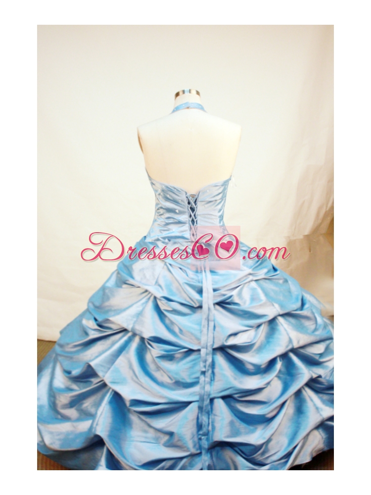 Blue Little Girl Pageant DressWith Pick-ups and Beading