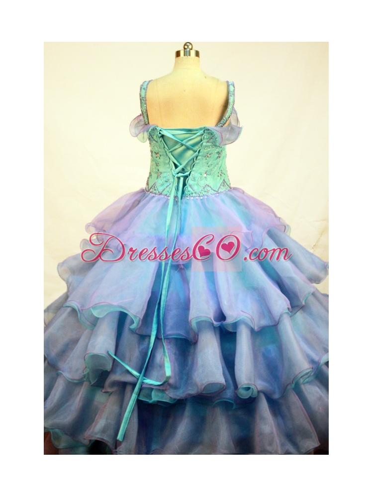 Gorgeous Ball Gown Little Girl Pageant Dress Straps Long