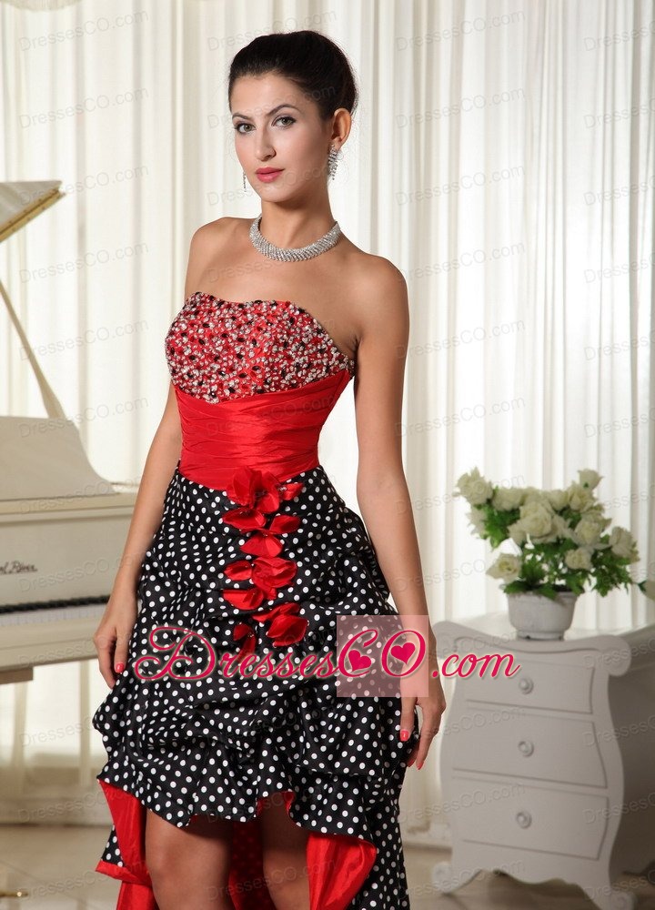 Zipper Special Fabric Beaded Decorate Bust High-low Prom Dress