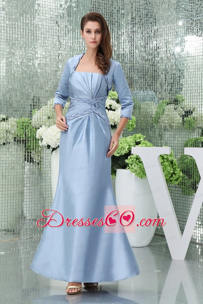 Strapless Beading Column Ankle-length Mother Of The Bride Dress