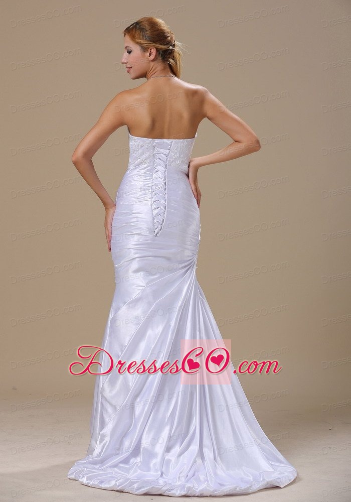 Mermaid Lace and Ruched Bodice For Wedding Dress