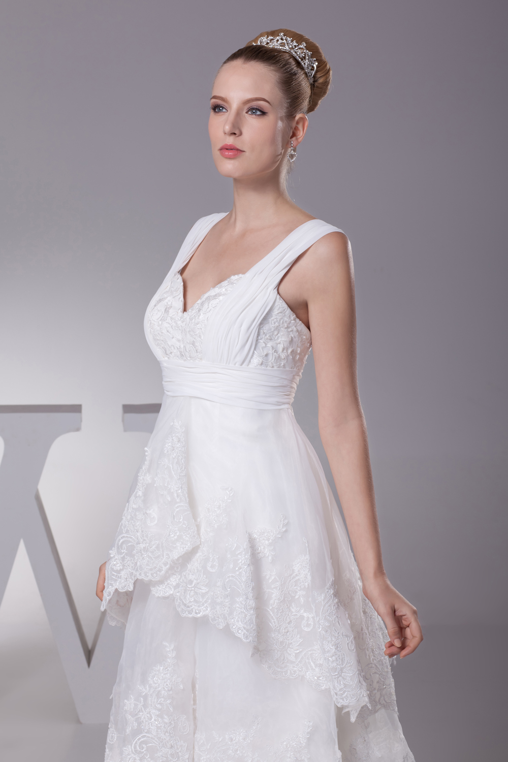 Lace Straps High-low A-line Wedding Dress