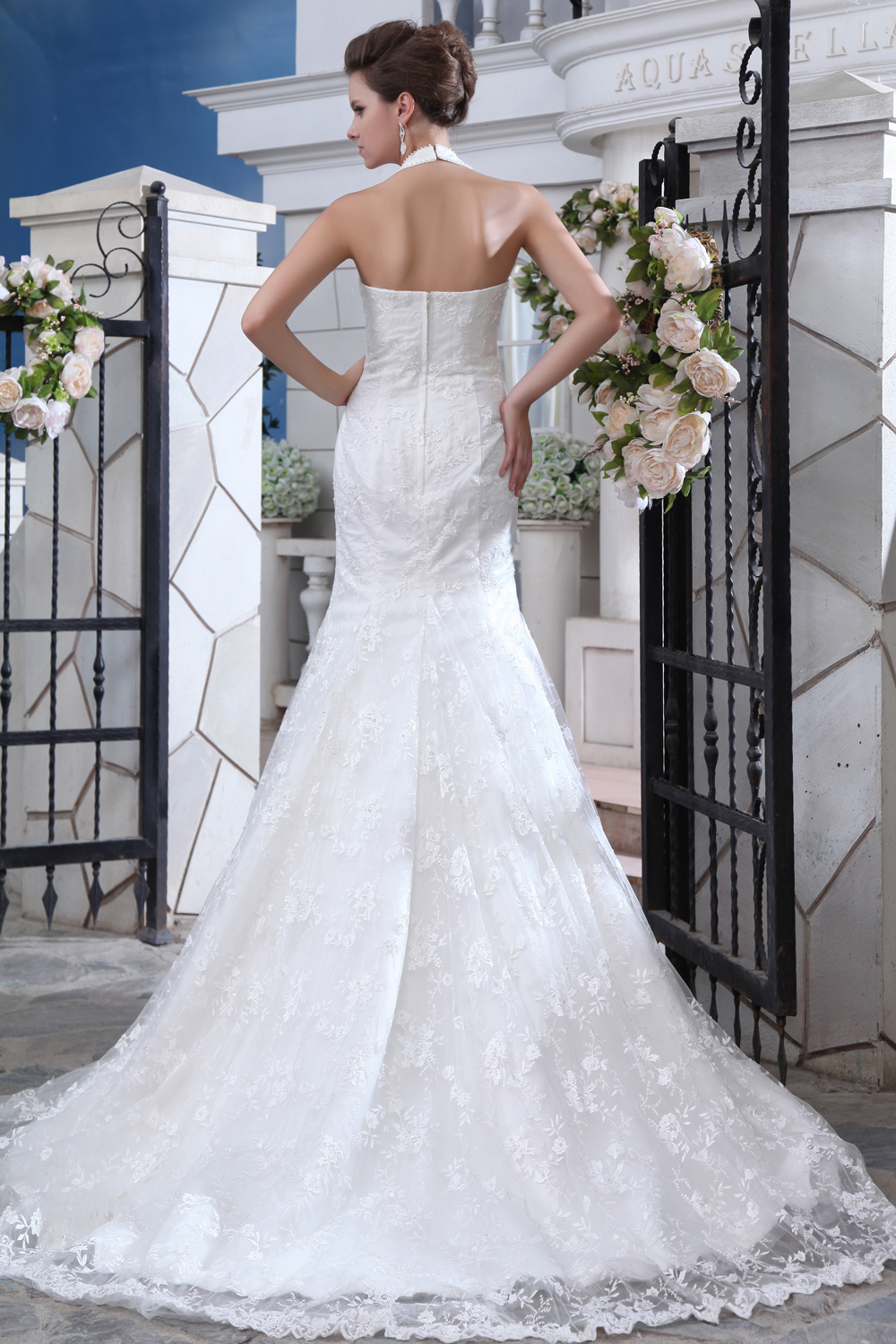 Lovely Mermaid Court Train Tulle Lace Wedding Dress
