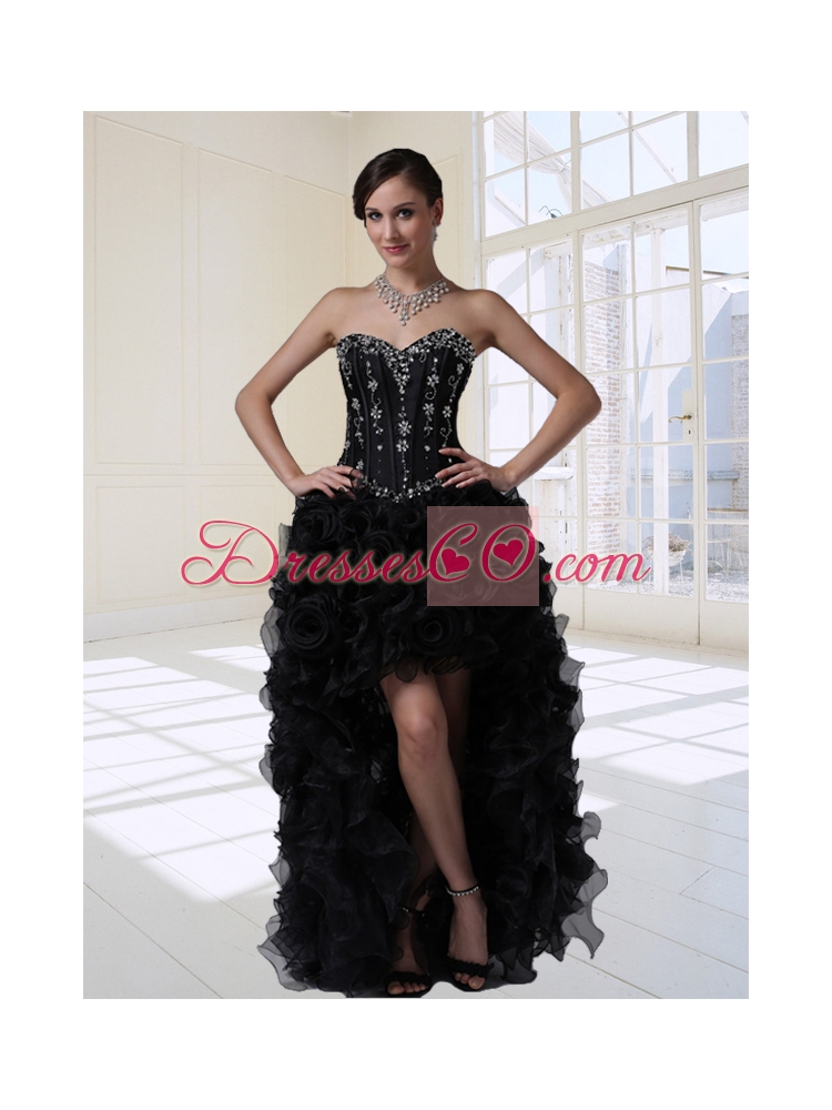 Exquisite High Low Beading and Ruffles Prom Dresses