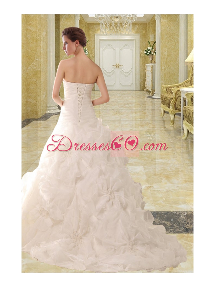 A Line Beading Wedding Dress with Appliques