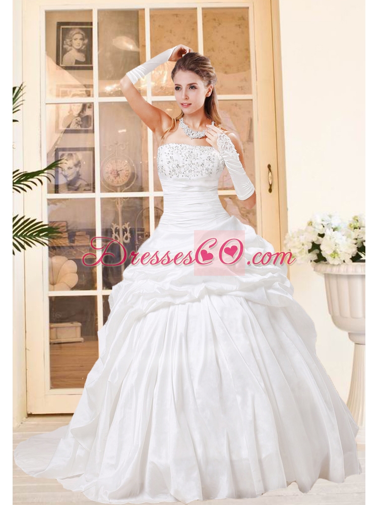 Exquisite Ball Gown Wedding Dress with Beading