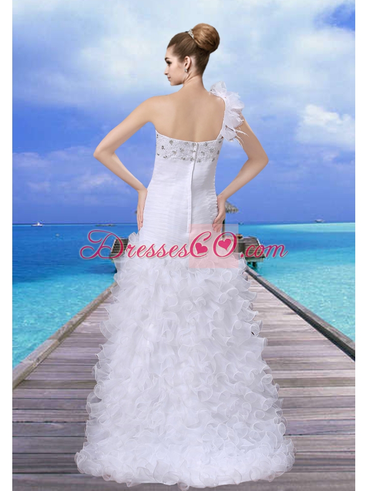 Romantic High Low Beading Wedding Dress