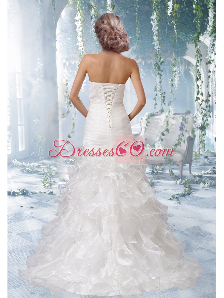 FashionableMermaid Ruffled Layers  Wedding Dress with Beading