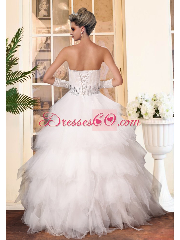 Gorgeous  A Line Ruffled Layers Wedding Dresses
