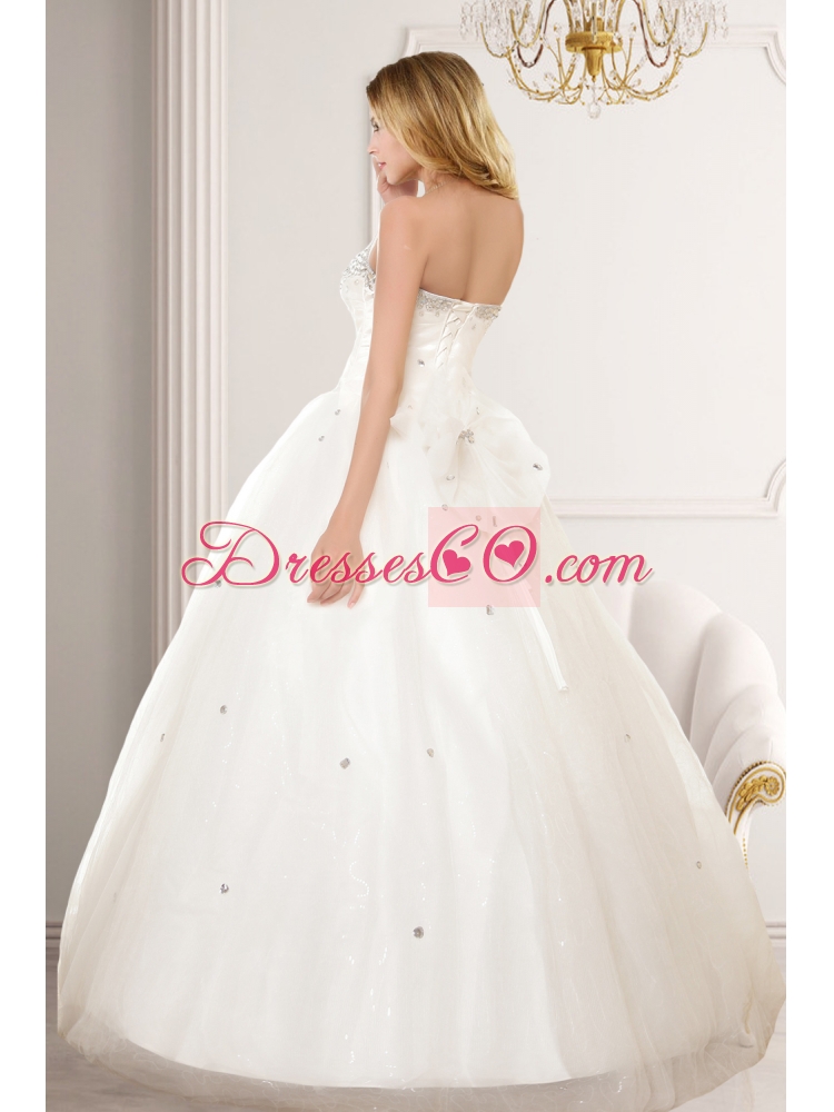 Pretty Sleeveless Wedding Dress with Beading