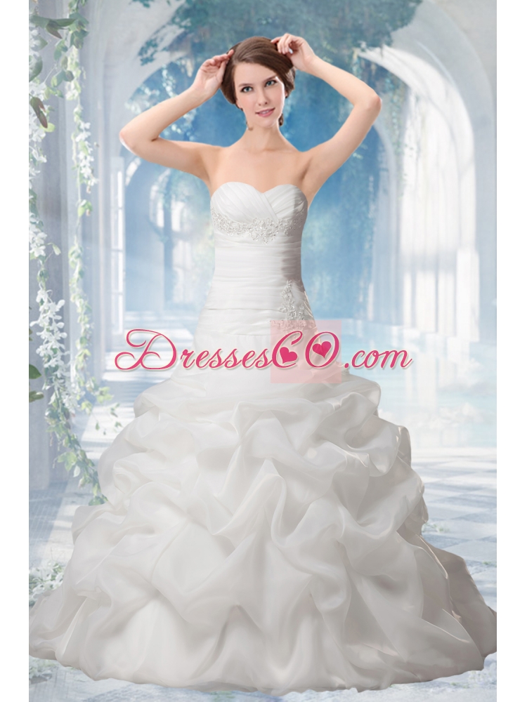 Elegant Princess Wedding Dress with Appliques