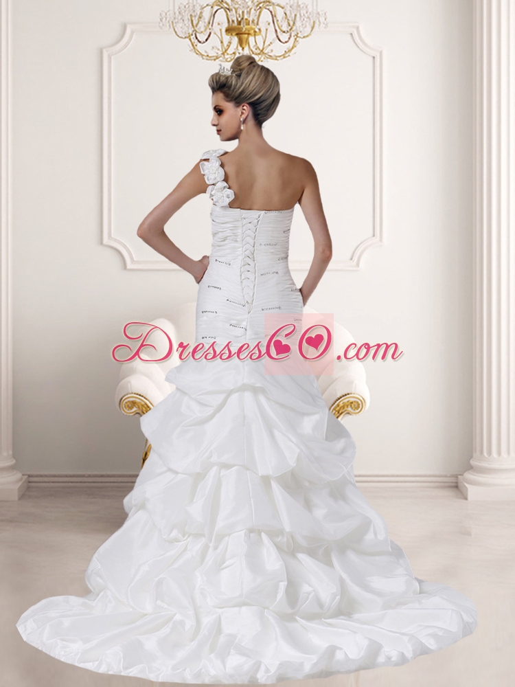 Beautiful Mermaid  One Shoulder Wedding Gowns With Beading