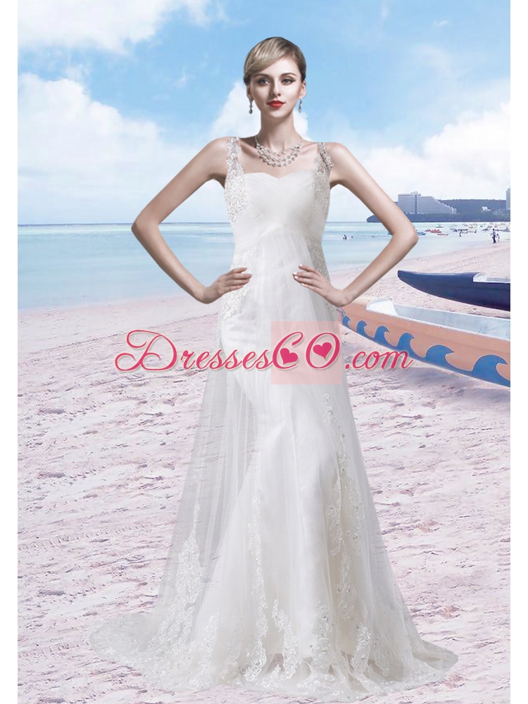 Brand New Style Lace  Wedding Dress with Brush Train