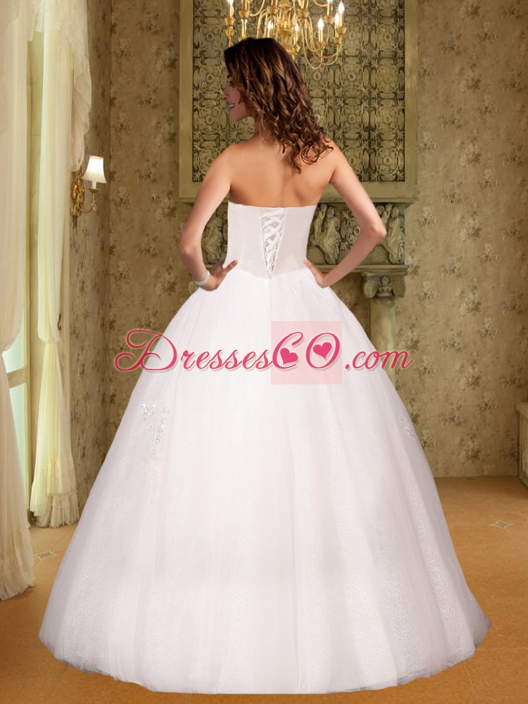 Puffy Beading Floor Length Wedding Dress