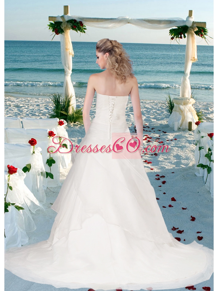 Custom Made Appliques Wedding Dress with Sweetheart
