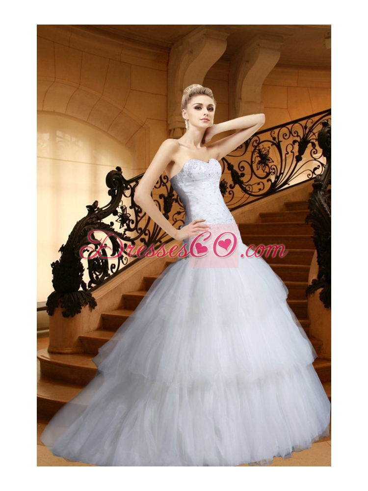 Mermaid Appliques and Beading Wedding Dress with Sweetheart