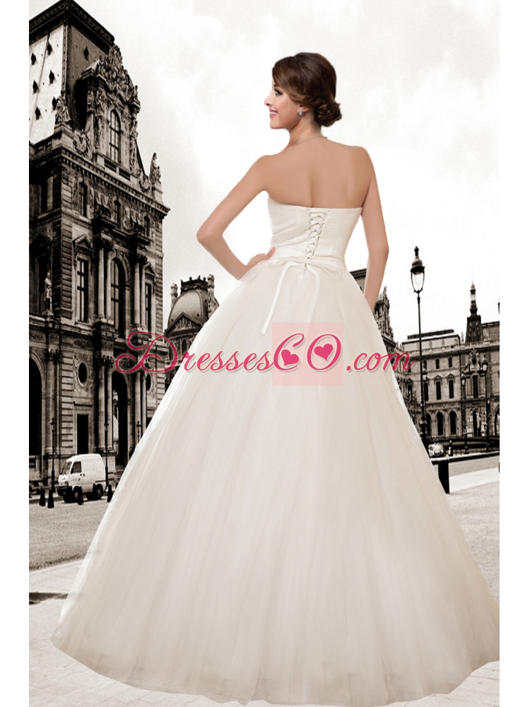 Ball Gown Strapless Hot Sale Wedding Dress with Appliques