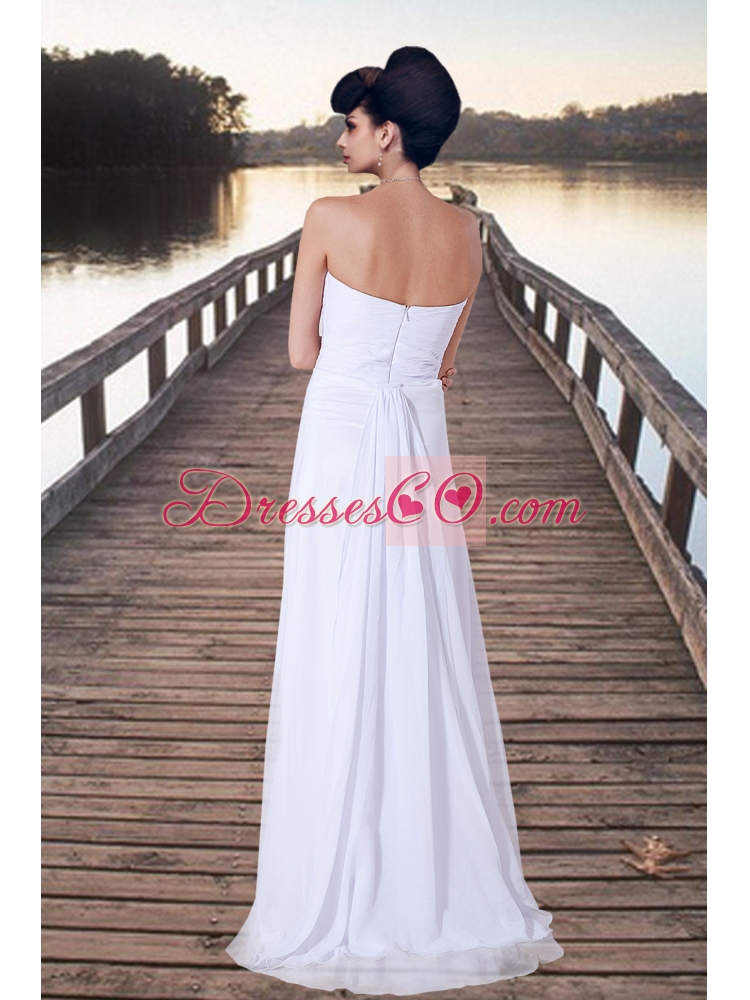 Simple Empire Brush Train Wedding Dress with Appliques