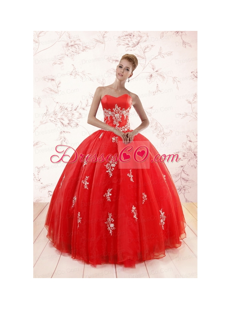 Ball Gown Appliques Quinceanera Dress with