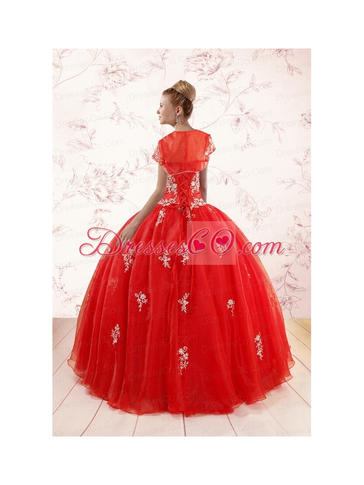 Ball Gown Appliques Quinceanera Dress with