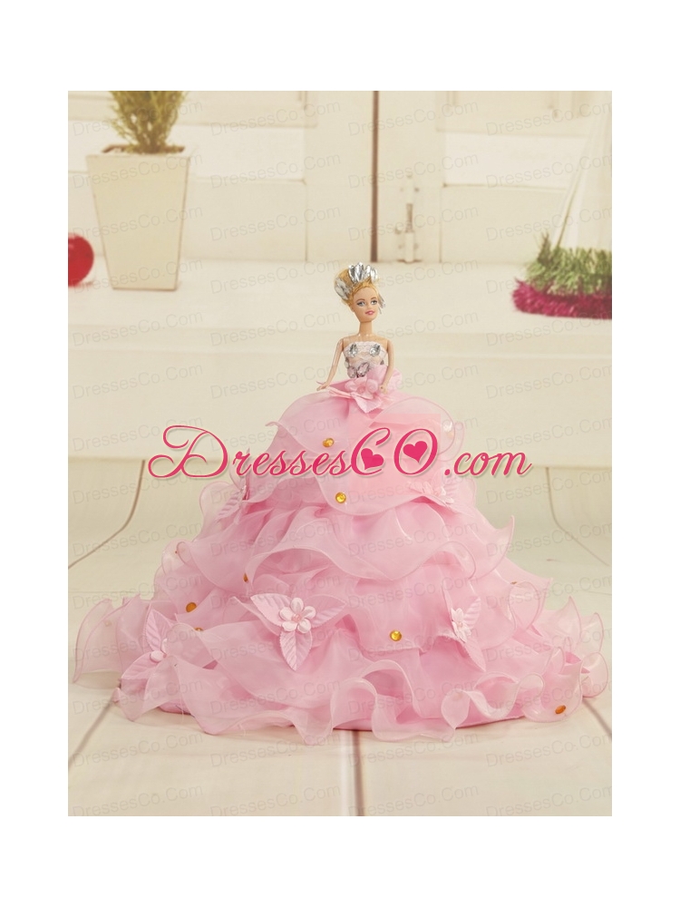 Straps Quinceanera Dress with Appliques and Beading