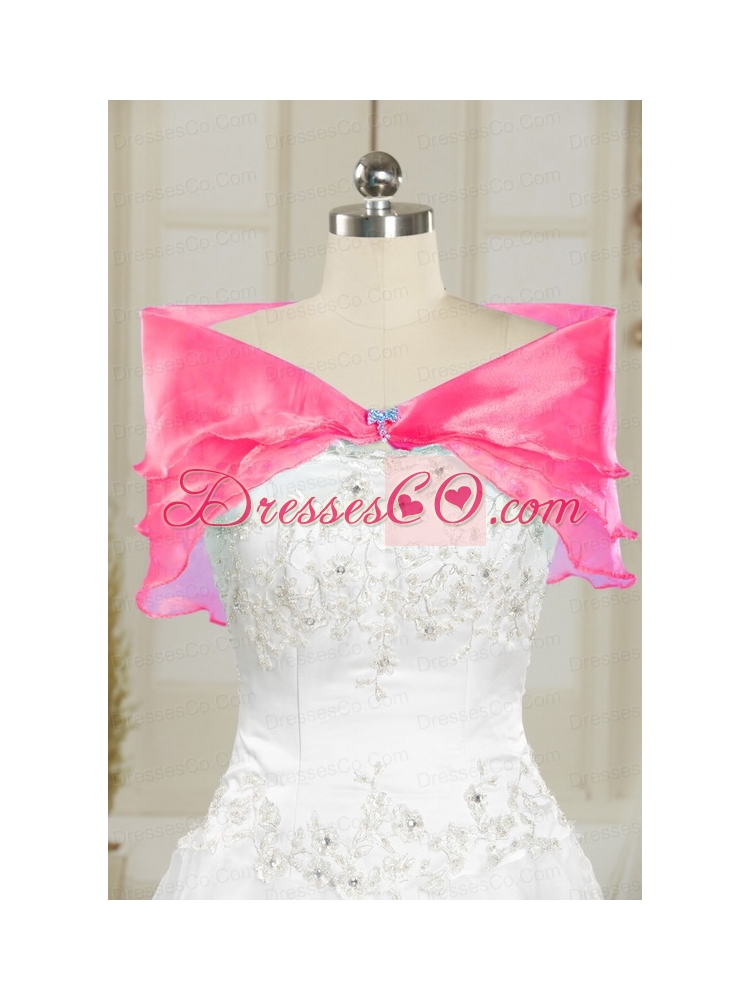 Embroidery Quinceanera Dress in Hot Pink