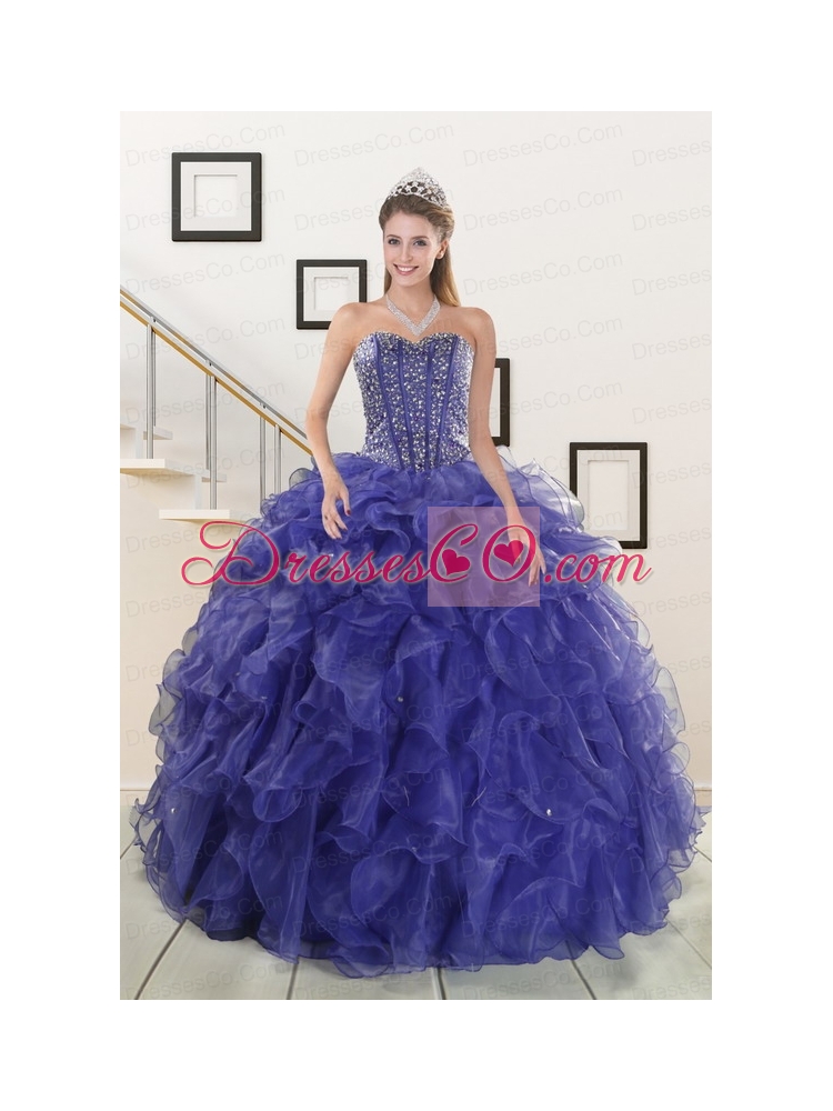 Pretty Purple Quinceanera Dress with Beading and Ruffles