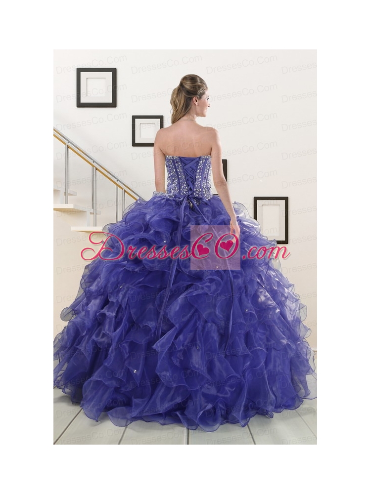 Pretty Purple Quinceanera Dress with Beading and Ruffles